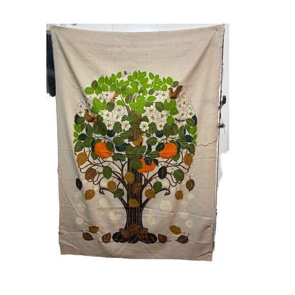 Vintage 1960s Toni Hermansson MCM fabric for Almedahls Sweden. Scandinavian tree - Picture 2 of 8
